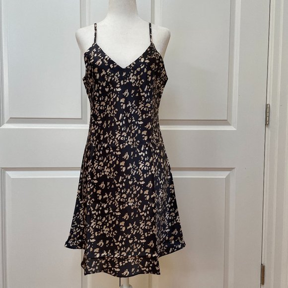 Leopard-print Silk-satin Chemise from Ginia
